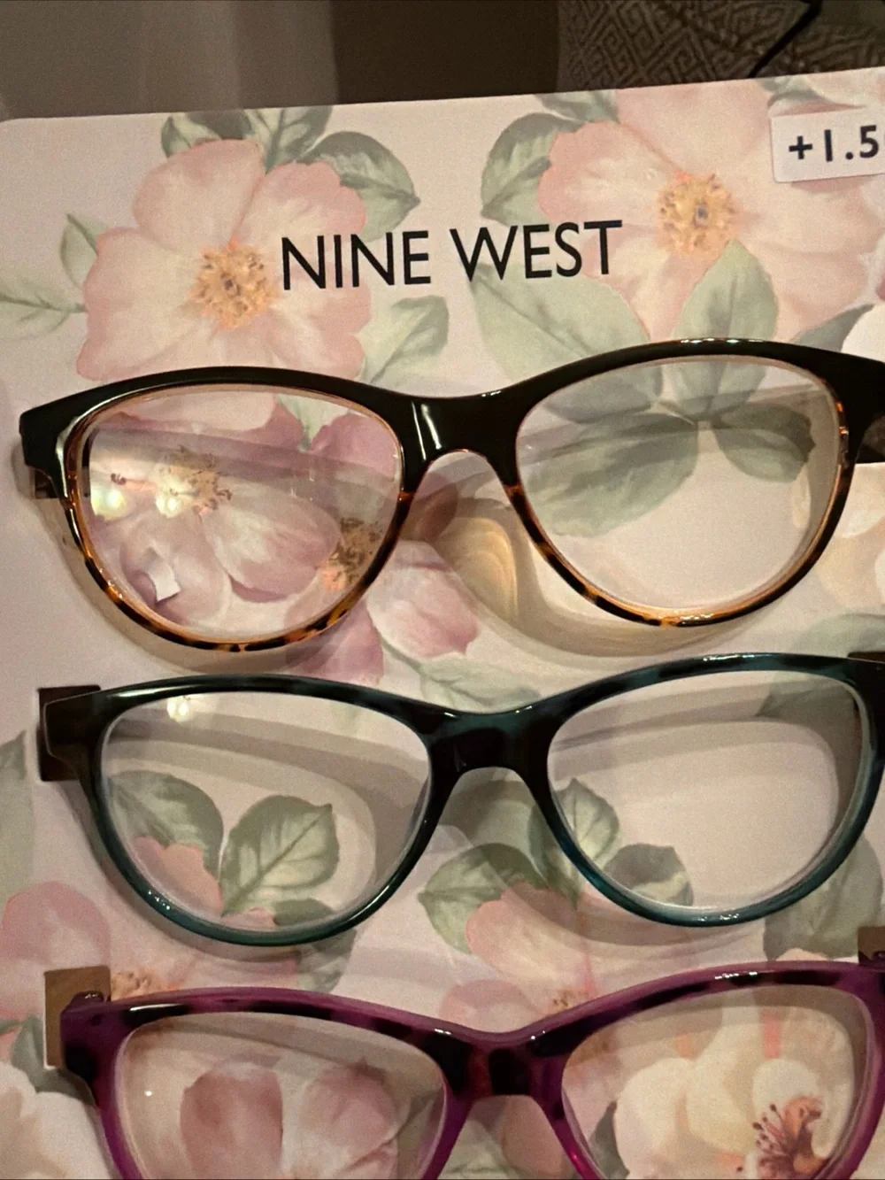 NEW Nine West 4-Pack 1.50 Reading Glasses Set. Tortoise, Teal, Purple, Brown